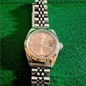 Authentic Oyster Perpetual Salmon Pink Rolex Watch